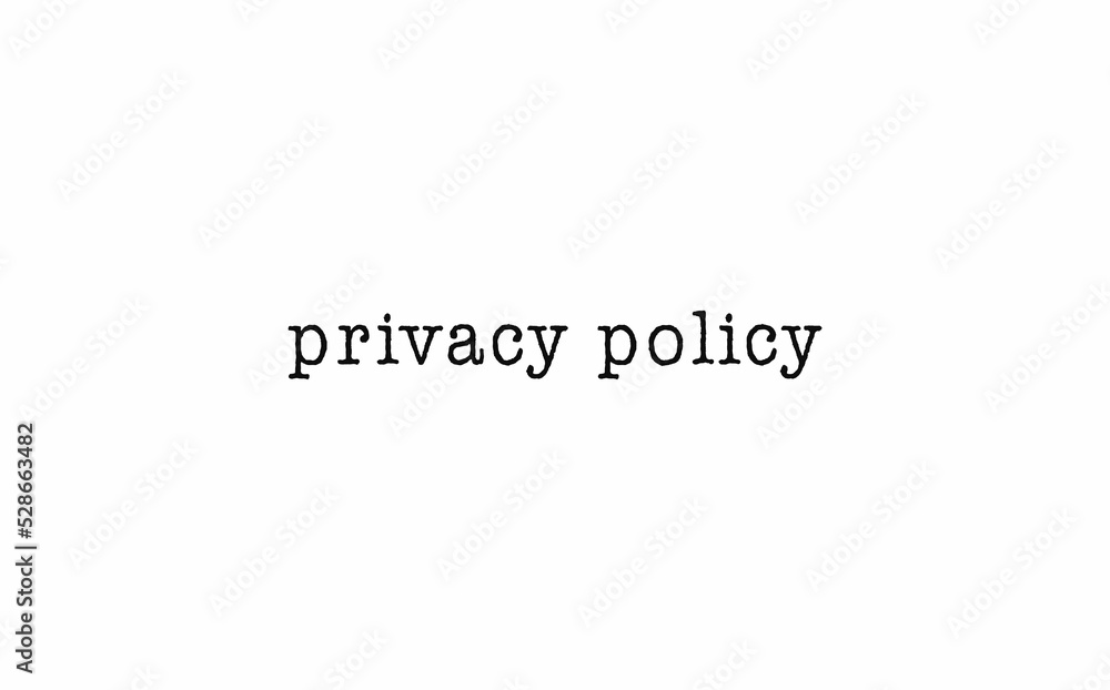 Privacy policy message on a white background 