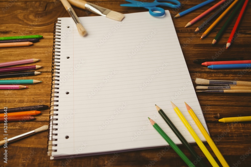 Obraz premium Notepad on student desk