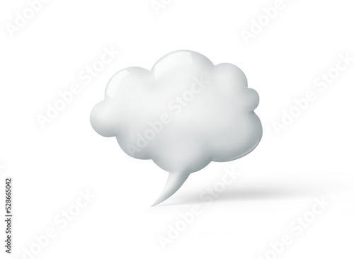 3d render of a cloud in shape of the speech bubble cut out with no background