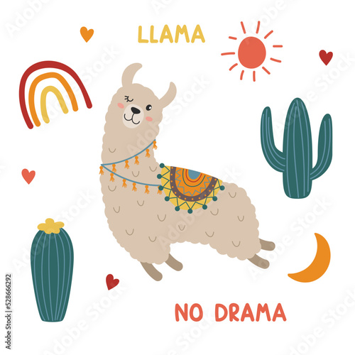 cute llama and decor