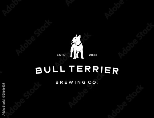 Bullterrier dog logo for brewery company