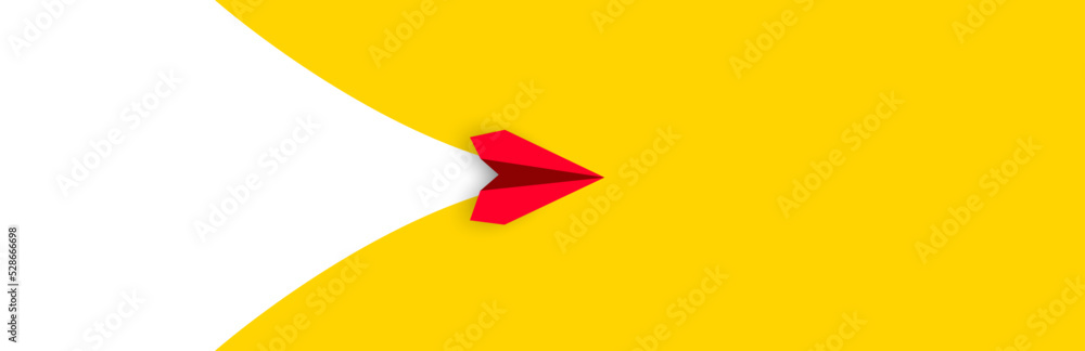 The red plane is taking off. Thinking different, Business leader, personality development idea concept. The red plane is taking off. Thinking different, Business leader, personality development idea concept.