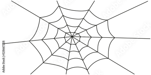 Spider web. Halloween background. Spiderweb vector illustration. Black spider web isolated on white background. Cobweb silhouette.