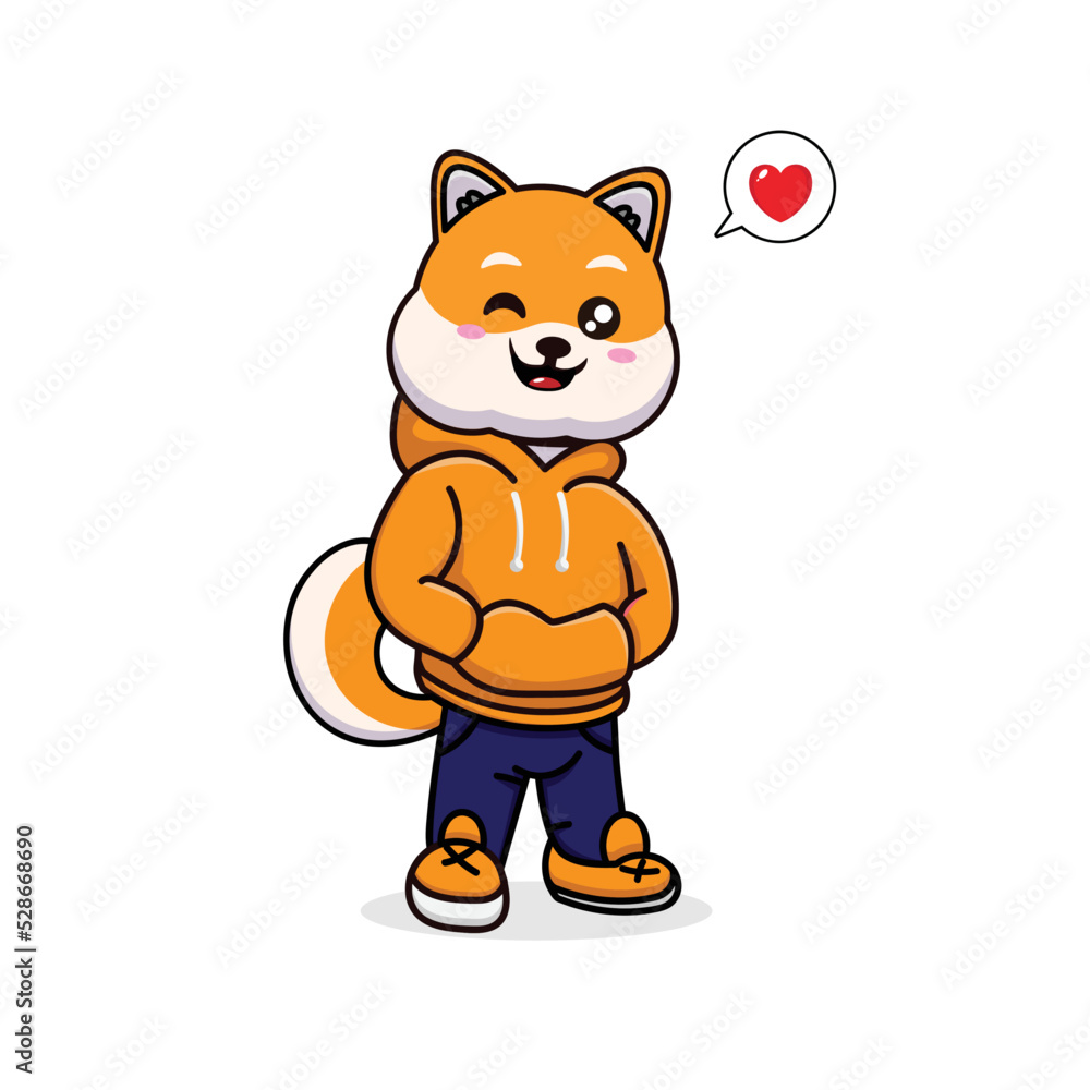 Cute dressed fox animal design vector