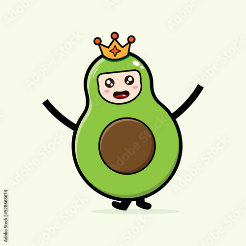 vector cute fresh and natural avocado king fruit