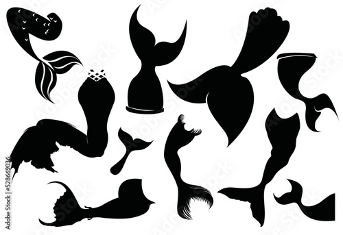 Mermaid Tails Design, Tails Svg, Mermaid Svg, Mermaid Design, Little Sea Mermaid Svg, Mermaid Vectors SVG - EPS - Ai files - Print Ready Editable Cut files