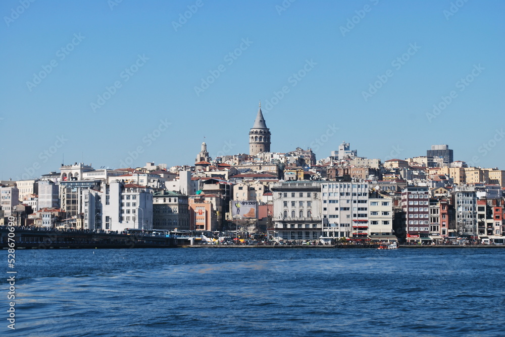 Istanbul, Turkey, March 18.2012. Istanbul city, Galata tower and Karaköy