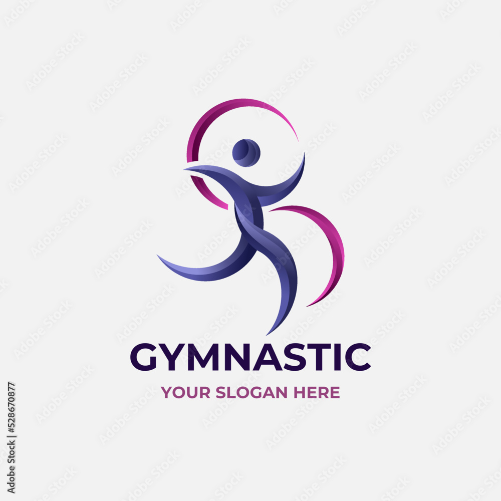 Obraz premium Gymnastic Sports Gradient Logo Template