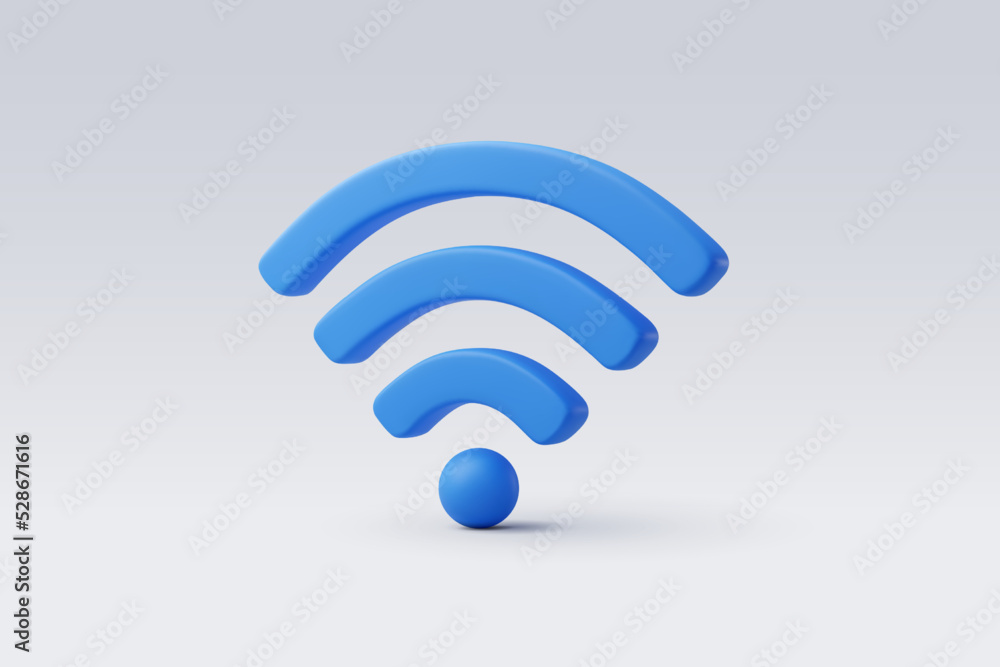 3D icon of wifi, wireless connection and internet technology concept. 3D icon of wifi, wireless connection and internet technology concept.