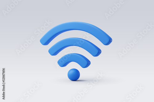 3D icon of wifi, wireless connection and internet technology concept.