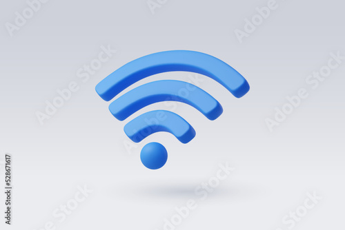 3D icon of wifi, wireless connection and internet technology concept.