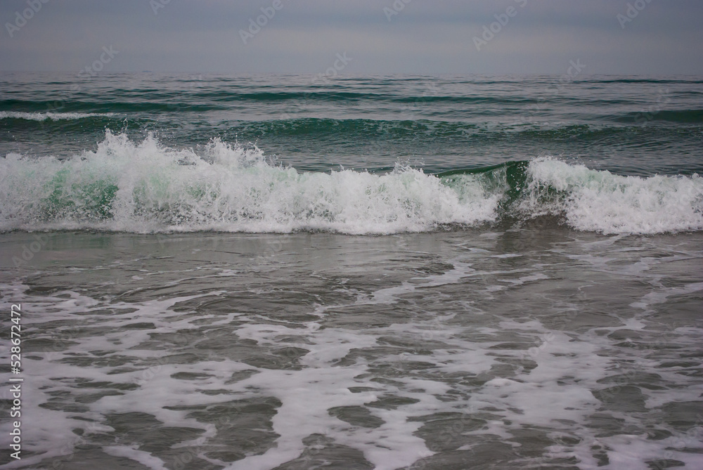 Fototapeta premium Selective focus. Storm on the sea. A big wave.