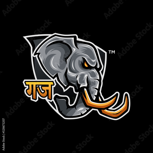 Elephant head logo gaming esport