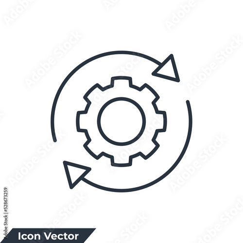 process management icon logo vector illustration. optimization symbol template for graphic and web design collection