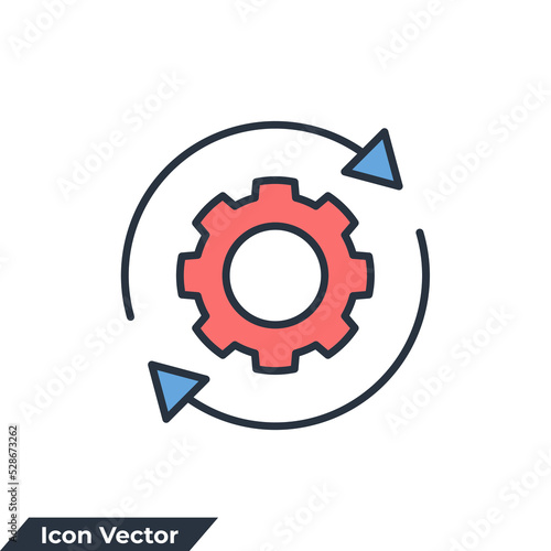 process management icon logo vector illustration. optimization symbol template for graphic and web design collection