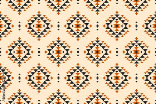 Abstract ethnic ikat art. Seamless pattern in tribal. Aztec geometric ornament print. Design for background, wallpaper, illustration, fabric, clothing, carpet, textile, batik, embroidery.