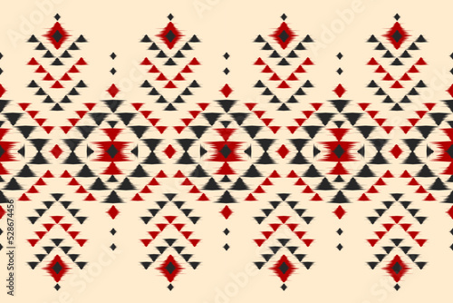 Carpet ethnic ikat art. Geometric seamless pattern in tribal. Mexican style. Design for background  wallpaper  illustration  fabric  clothing  carpet  textile  batik  embroidery.