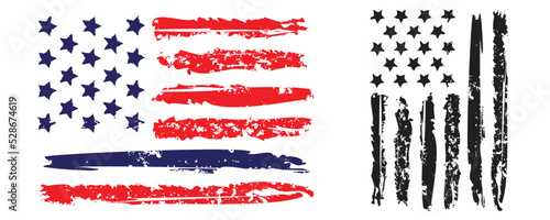 USA faded grunge texture flag design vector