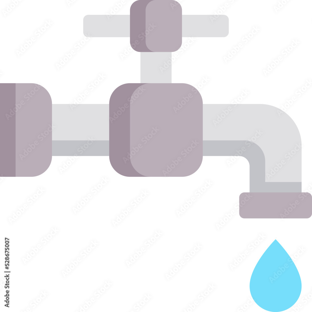 Fototapeta premium water tap flat icon