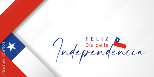 Feliz Dia de la Independencia, translation from spanish: Happy Independence Day Chile. Traditional Chilean celebration. Vector flags banner