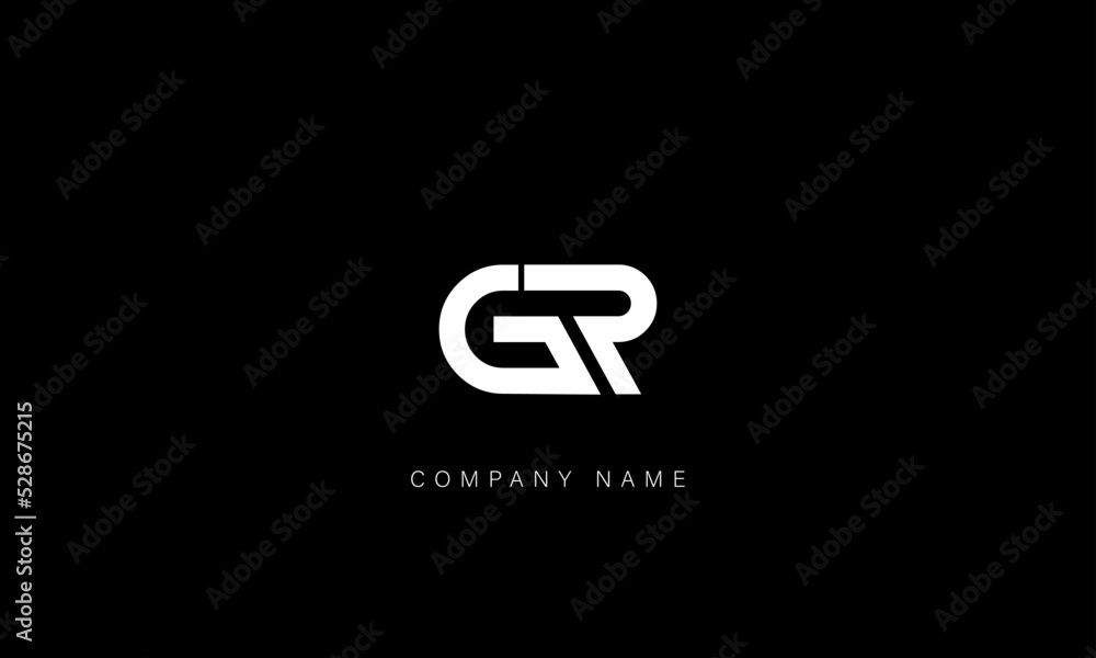 GR, RG Abstract Letters Logo Monogram - obrazy, fototapety, plakaty 