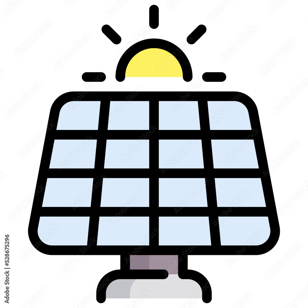 Solar panel line color icon Solar panel line color icon