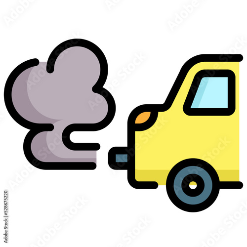 Air Pollution line color icon