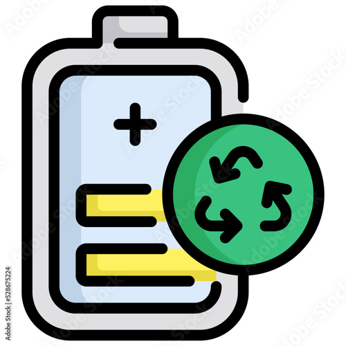 Battery line color icon