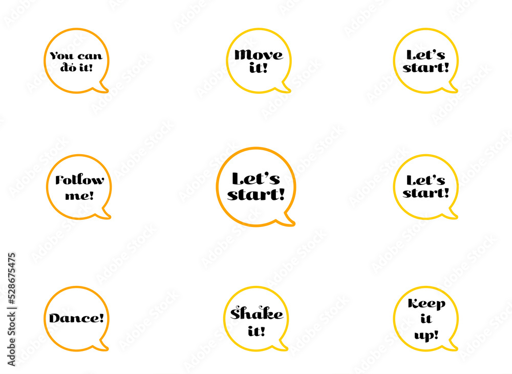 Fitness instructor’s speech bubble Fitness instructor’s speech bubble
