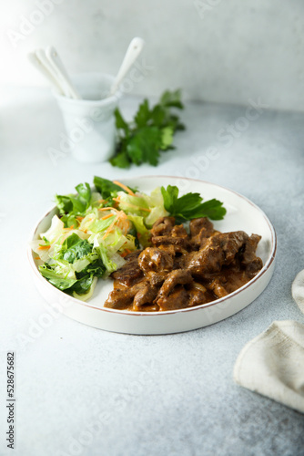 Traditional homemade beef ragout or goulash