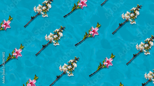 Trama flores sobre el agua