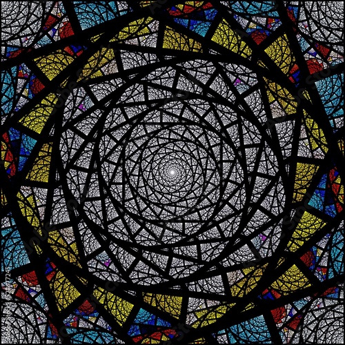 Symmetrical fractal flower  digital artwork for creative graphic