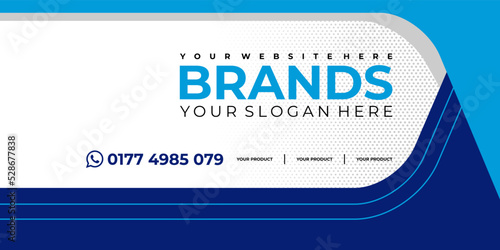 Concept of Van branding identity stripes wrap design. Mockup Template for Branding and Corporate identity design of blue colors on Cargo Van.