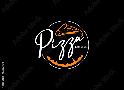 Italian pizza restaurant vintage style design logo. symbols for food and drink and restaurants.
