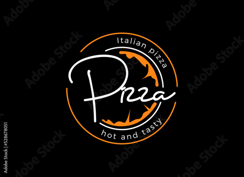 Italian pizza restaurant vintage style design logo. symbols for food and drink and restaurants.