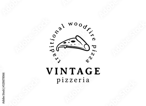 Italian pizza restaurant vintage style design logo. symbols for food and drink and restaurants.