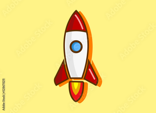 Rocket Vector Illustration template. Can be used as booster application logo