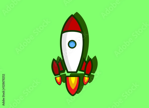 Rocket Vector Illustration template. Can be used as booster application logo