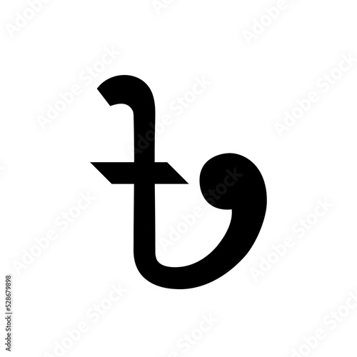 Bangladeshi taka currency sign isolated on white background. Vector