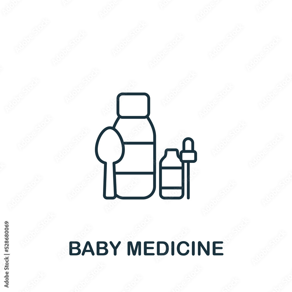 Baby Medicine icon. Monochrome simple Baby icon for templates, web design and infographics Baby Medicine icon. Monochrome simple Baby icon for templates, web design and infographics