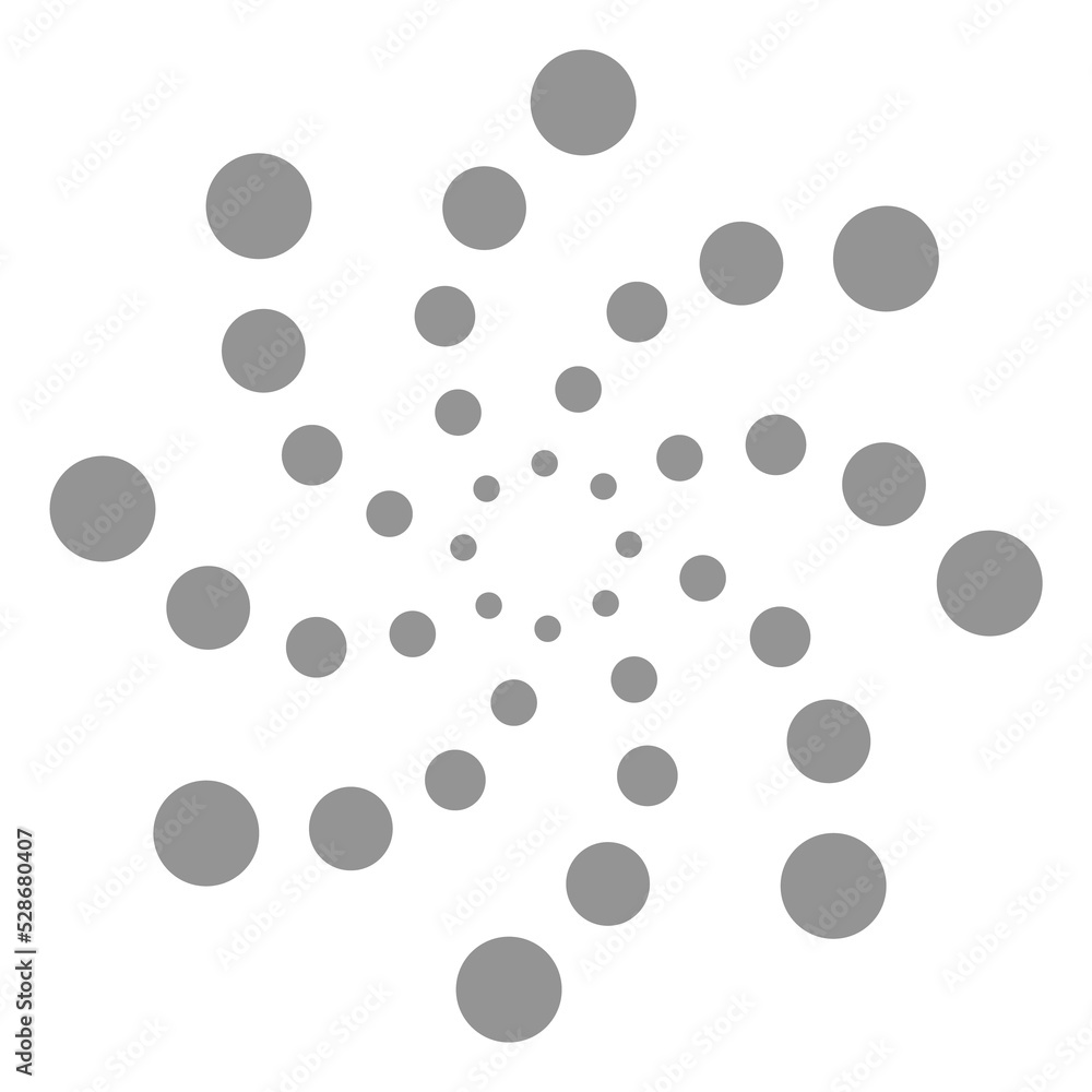 Dotted swirl. Hypnotic dot helix. Loop symbol Dotted swirl. Hypnotic dot helix. Loop symbol