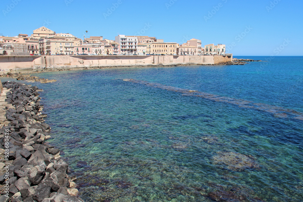 mediterranean coast at syracusa in sicily (italy)