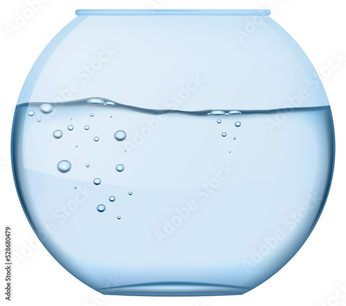 Schilderij op canvas Empty fishbowl. Realistic aquarium. Glass water tank