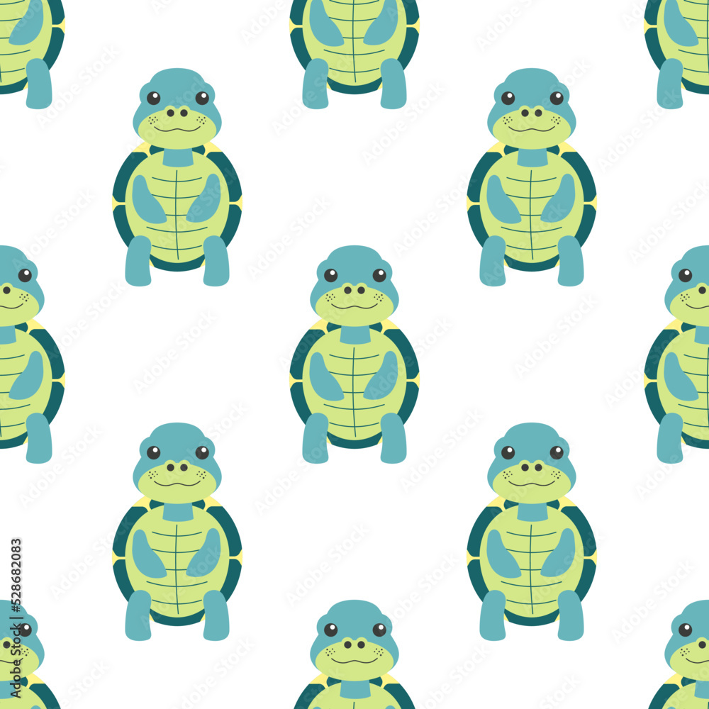 Obraz premium seamless pattern with turtle in flat style