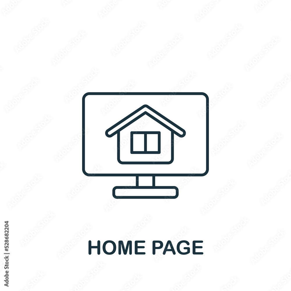 Home Page icon. Monochrome simple Web Design icon for templates, web design and infographics Home Page icon. Monochrome simple Web Design icon for templates, web design and infographics