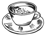 Tea cup and saucer. Hot drink serving set
