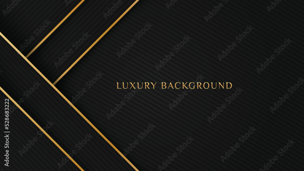 Elegant luxury dark black background with diagonal gold lines element ...