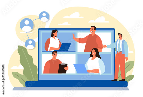 Networking concept. Employees collaboration, establishment of partnership