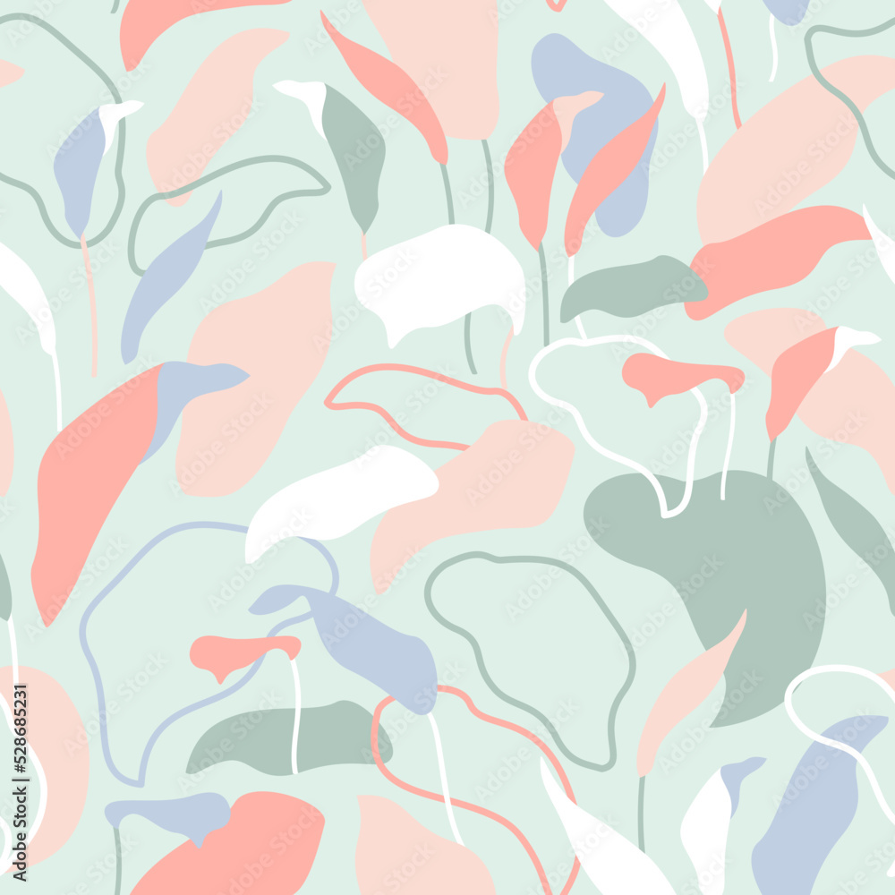 Organic shapes design for summer prints, cover, home deco wallpaper