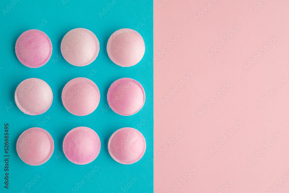 Happy pink & blue candy background with negative space Happy pink & blue candy background with negative space